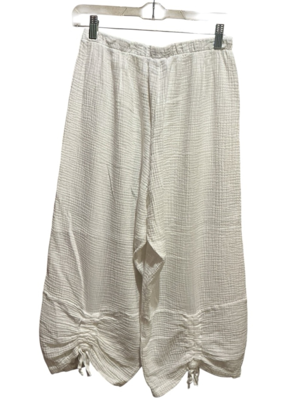 Bryn Walker Cotton Gauze WHITE Wide Cropped Pants - Picture 4 of 13